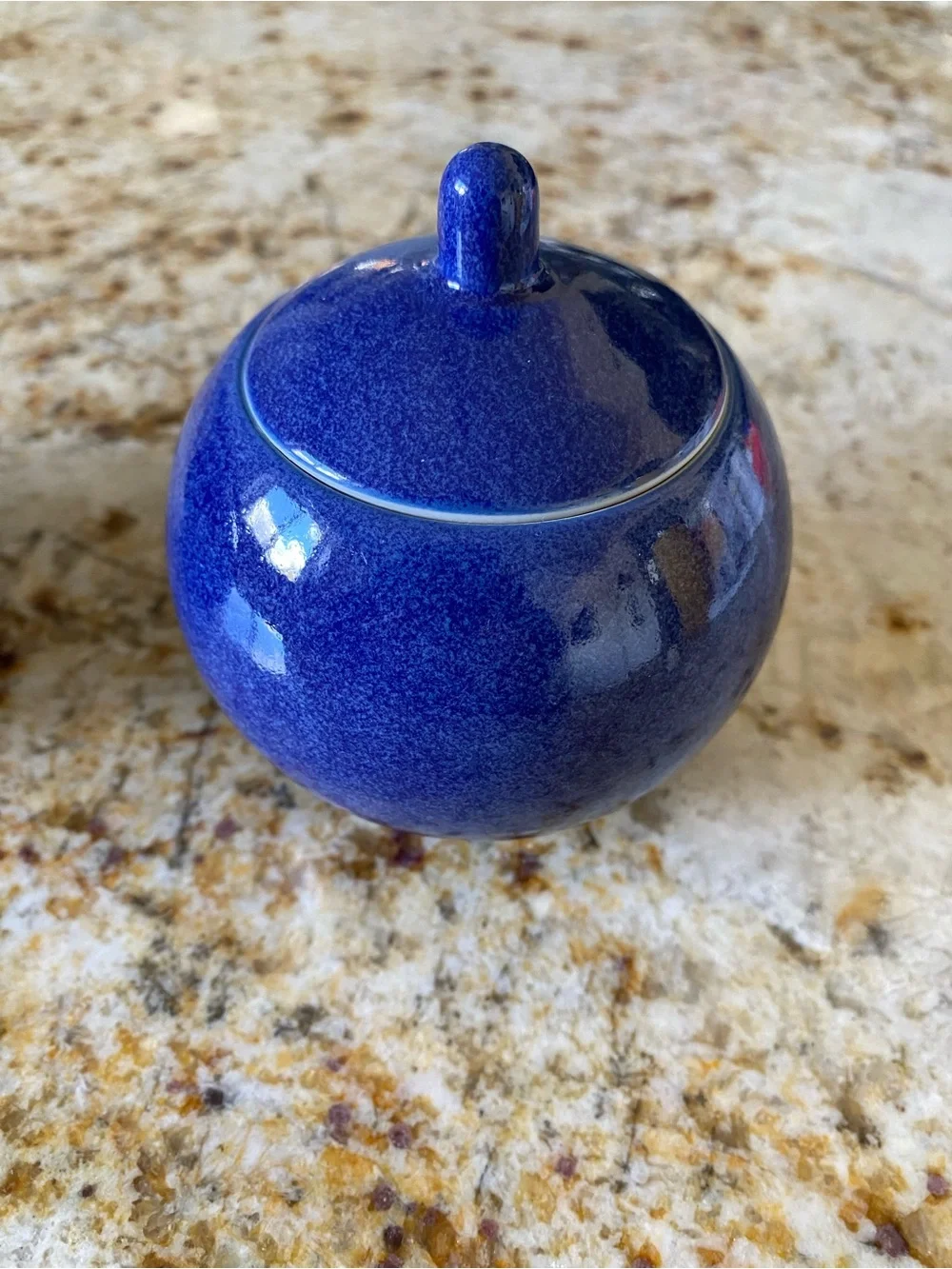 Sasaki Colorstone Textured Sapphire Blue creamer and sugar set
